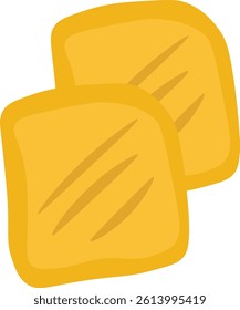 Illustration of Two Slices of Toast