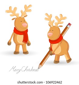Illustration of two small reindeer