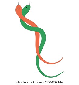 Illustration of two snakes vector graphics