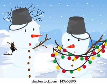Illustration of the two snowmen