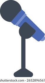 Illustration of two standing microphones. Suitable for interviews, podcasts, public speaking, or live recordings.