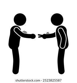 illustration of two stick figure people doing rock paper scissors