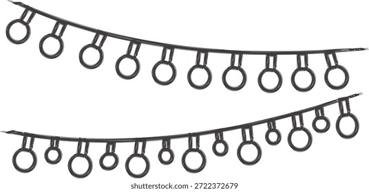 Illustration of two strands of connected oval shapes