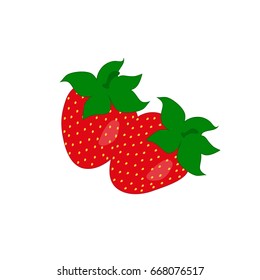 Illustration with two strawberry vector icons