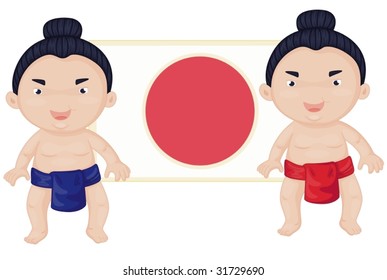 illustration of two sumo wrestlers