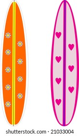 illustration of two surf boards