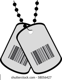 illustration of two tags with a barcode