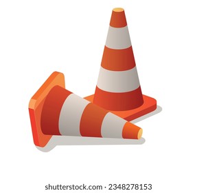 Illustration of two traffic cones