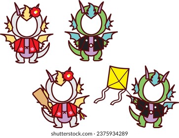 Illustration of two types of dragon characters