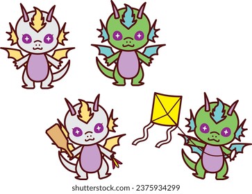 Illustration of two types of dragon characters