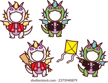 Illustration of two types of dragon characters