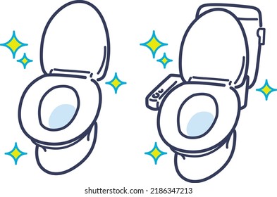 Illustration von zwei Arten funkelnder Toiletten