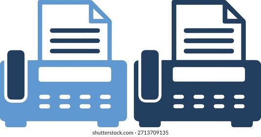 Una ilustración de dos máquinas de escribir, una azul claro y otra azul oscuro, con papel en ambas, sobre un fondo blanco puro