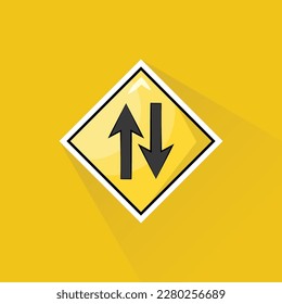 Illustration of Two Way Sign in Flat Design