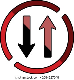 The illustration of two way traffic vector. Suitable for Road sign or symbol icon.
