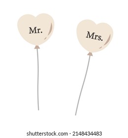 Illustration of two wedding balloons