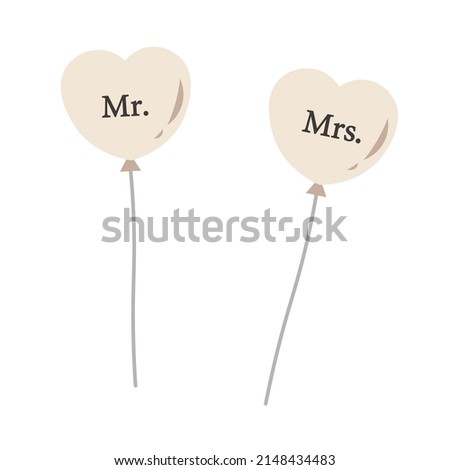 Illustration of two wedding balloons