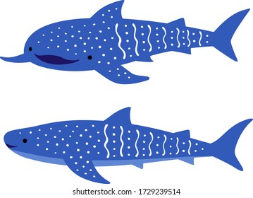 
Illustration of two whale sharks