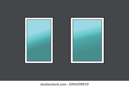 illustration of two white windows on a gray background with a gradient applied
