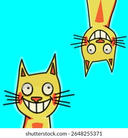Ilustración de dos gatos amarillos