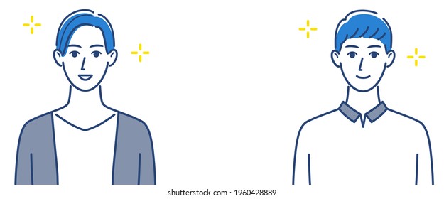 Illustration of two young smiling men