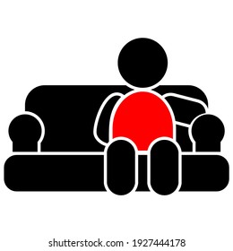 
Illustration of a two-color human icon when the scene is sitting on a long sofa, which is usually for a special pointer or controller for those sitting on the sofa