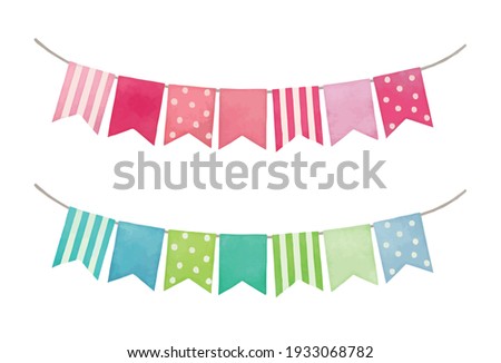 illustration of Two-color square garland