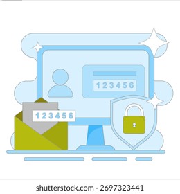 Illustration of Two-Step Verification and OTP for Secure Login to Accounts or Apps