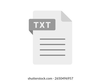 Ilustração do ícone do arquivo de extensão TXT.