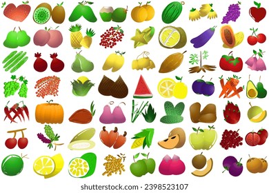 Illustration of types of fruit. Perfect for elements of cookbooks, magazines, newspapers, presentations, advertising