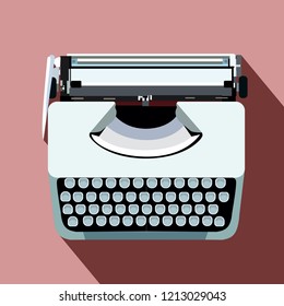 The illustration of typewriter. top view. vector illustration.