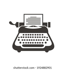 illustration of typewriter, writing machines before the computer era.