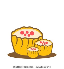 illustration of typical Chinese food dimsum. isolated on a white background