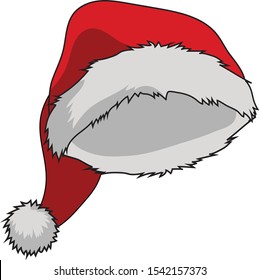 illustration of a typical christmas hat, santa claus, using vector style with outline