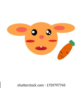 illustration of a typical cute rabbit head for children