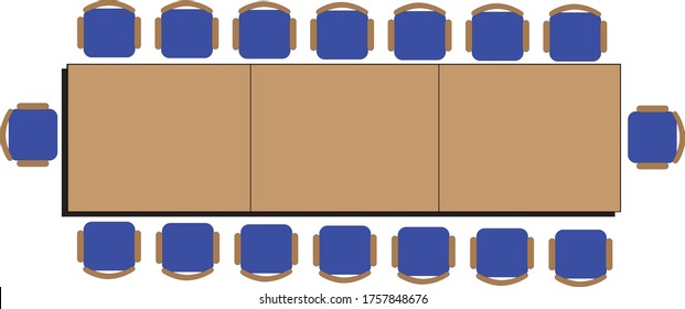 Illustration Of Typical Seating Arrangement In A Conference Room