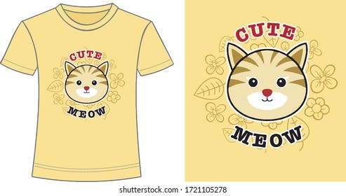 illustration, typography and cartoon animal design for ladies t shirts