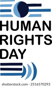 Illustration typography design of Human Rights Day