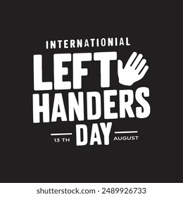 Illustration Typografie von Left Handers Day