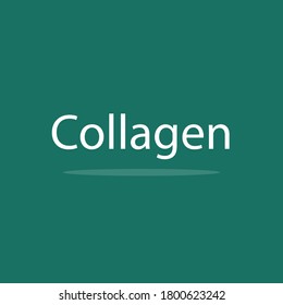 illustration typography lettering " collagen" on green color background. eps 10