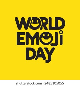 Illustration Typography of World Emoji Day