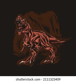 Illustration of tyrannosaurs rex dinosaur illustration