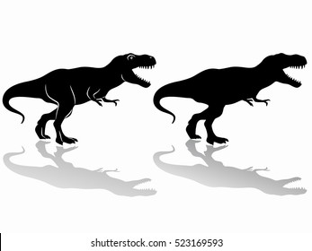 illustration of a tyrannosaurus . black and white drawing, white background