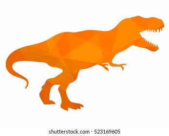 illustration of a tyrannosaurus . orange triangles drawing, white background