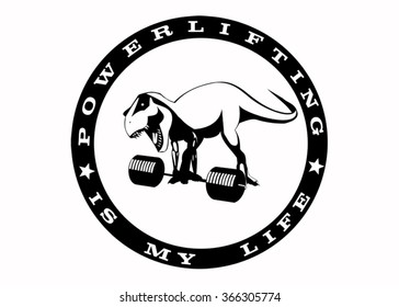Illustration of the tyrannosaurus powerlifter