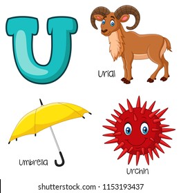 Illustration of U alphabet