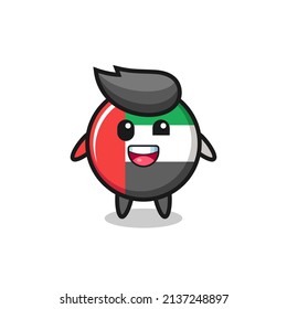 ilustración de un personaje de insignia de la bandera de ee.uae con poses incómodas, diseño de estilo bonito para camiseta, pegatina, elemento logotipo