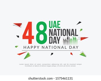 Illustration of UAE independence day banner or poster design with national flag color theme background,united arab emirates,national day,spirit of the union.