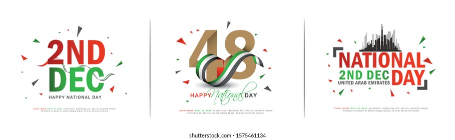 Illustration of UAE independence day banner or poster design with national flag color theme background,united arab emirates,national day,spirit of the union.