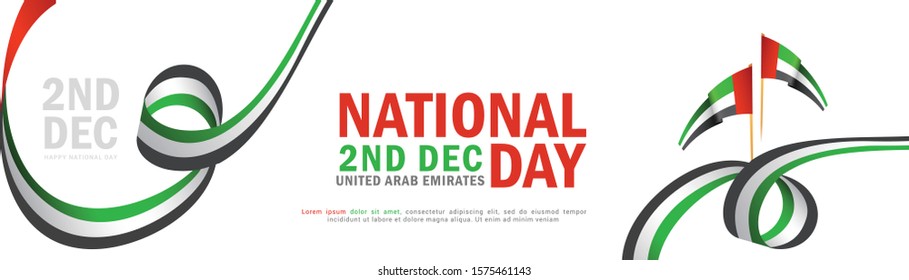 Illustration of UAE independence day banner or poster design with national flag color theme background,united arab emirates,national day,spirit of the union.